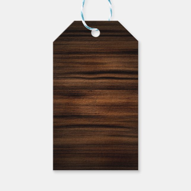 Étiquettes-cadeau Motif de texture en bois Brown foncé (Devant)