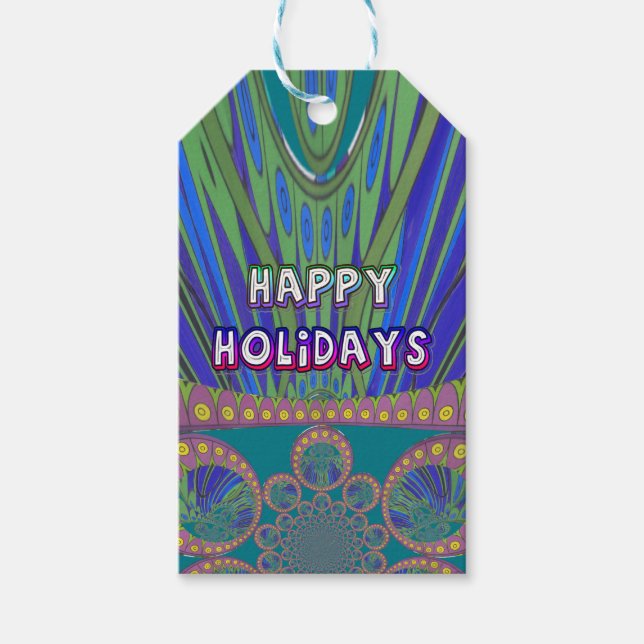 Étiquettes-cadeau Motif décoratif africain couleurs design moderne a (Devant)