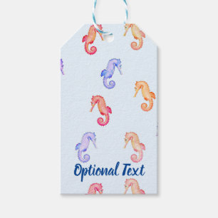 Étiquettes-cadeau Motif des hippocampes colorés