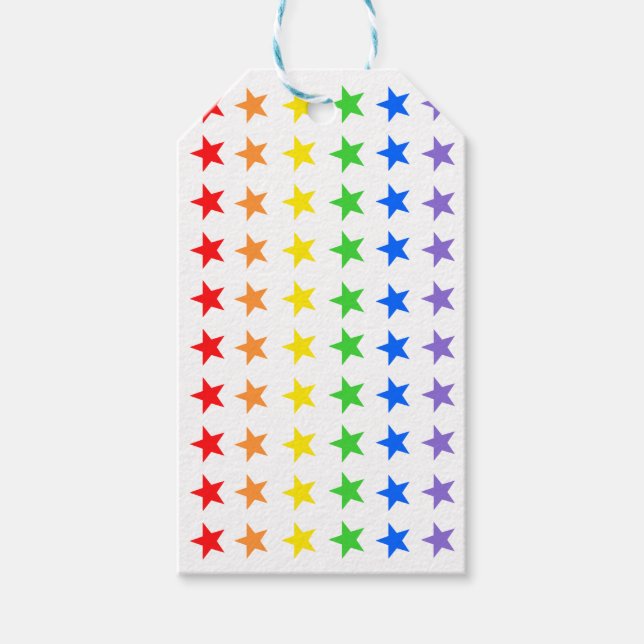 Étiquettes-cadeau Motif étoilé coloré moderne (Devant)