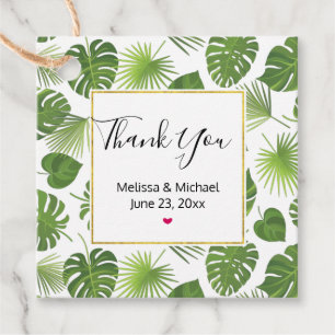 Étiquettes Cadeau Motif Feuille élégant Green Tropical