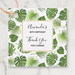 Étiquettes Cadeau Motif Feuille élégant Green Tropical