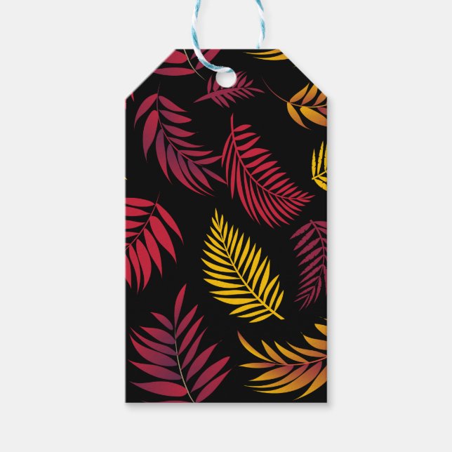 Étiquettes-cadeau Motif Feuille tropical 21 (Devant)