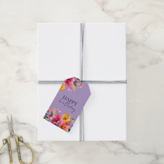 Étiquettes-cadeau Motif floral à l'aquarelle | Floral moderne