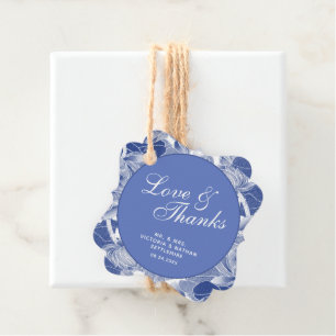 Étiquettes Cadeau Motif Floral Élégant de Pervenche Merci
