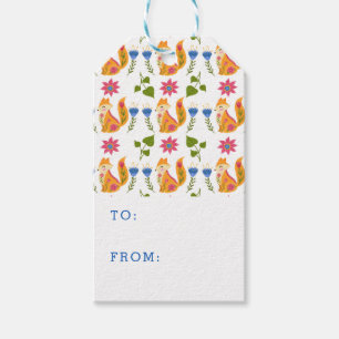 Étiquettes-cadeau Motif floral rusé assez en pastel