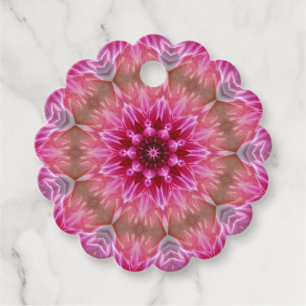 Étiquettes Cadeau Motif géométrique à fleurs rose Mandala-67545