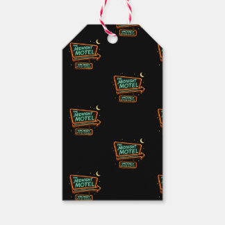 Étiquettes-cadeau Motif Hanté de Motel Néon Vintage pour Halloween