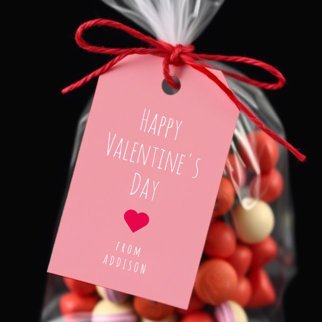 Étiquettes-cadeau Motif Heureuse Sainte-Valentin rose et rouge coeur (Happy Valentine's Day Pink & Red Heart Pattern Gift Tags
)