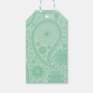 Étiquettes-cadeau Motif Paisley vert