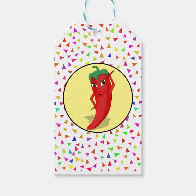 Étiquettes-cadeau Motif Red Hot Pepper Diva Confetti (Devant)