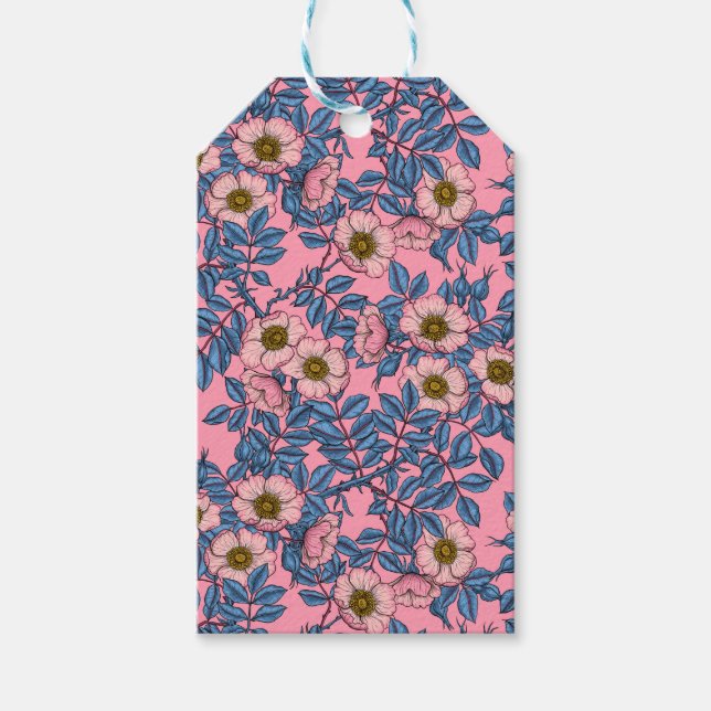 Étiquettes-cadeau Motif rose de chien (Devant)