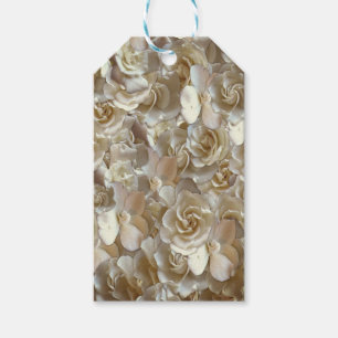 Étiquettes-cadeau Motif Rose d'Ivoire – Art Floral Élégant
