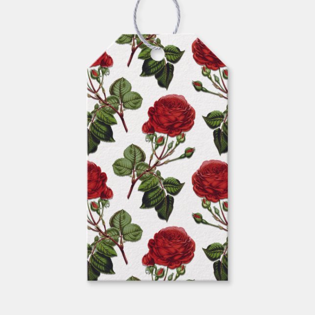 Étiquettes-cadeau Motif Rose Red Long Stem (Devant)