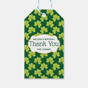 Étiquettes-cadeau Motif Shamrock de trèfle vert mignon Merci