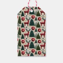 Motif traditionnel de sapin et de rennes de Noël 