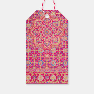 Étiquettes-cadeau Motif vintage de broderie indienne