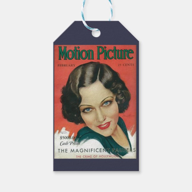 Étiquettes-cadeau Motion Picture Février 1931 Gloria Swanson couvert (Devant)