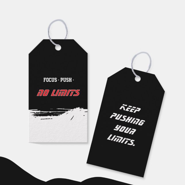 Étiquettes-cadeau Motivational Fitness Black (Créateur téléchargé)