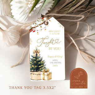 Étiquettes-cadeau Mots clés Appréciation de l'enseignant de Noël rus