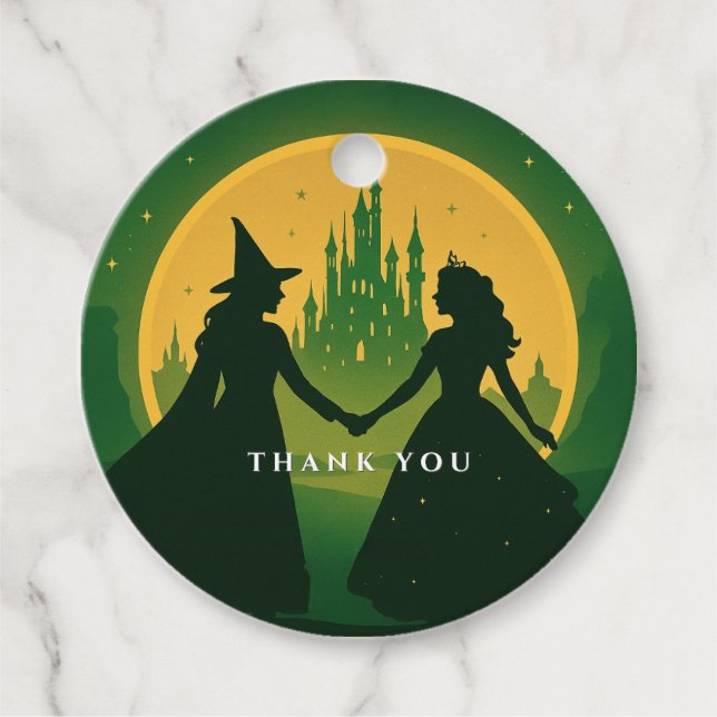 Étiquettes Cadeau Mots-clés Baby shower favori - Elphaba & Glinda (Devant)