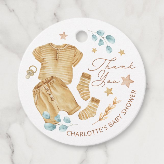 Étiquettes Cadeau Mots-clés Baby shower Merci (Devant)