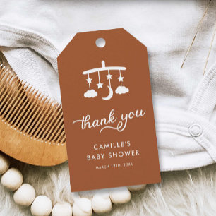 Étiquettes-cadeau Mots clés Baby shower minimaliste moderne Favorise