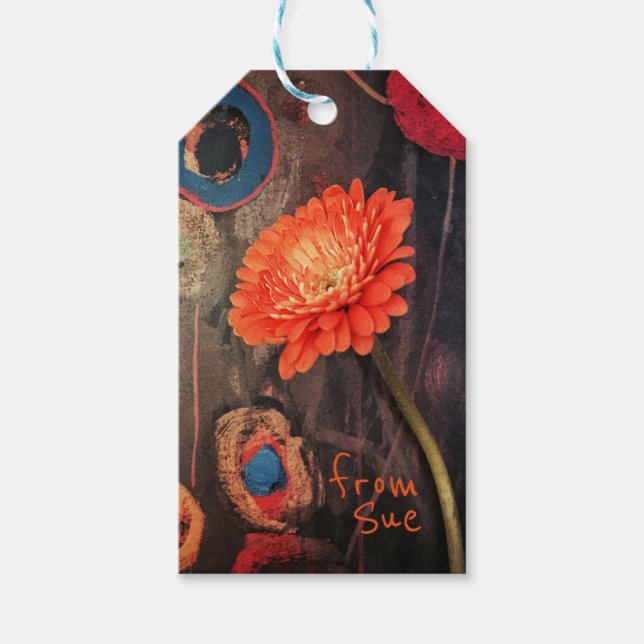 Étiquettes-cadeau Mots-clés Cadeau Floral Moderne (Devant)