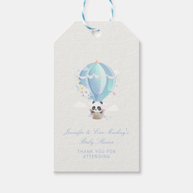 Étiquettes-cadeau Mots-clés cadeaux Panda Baby shower (Devant)