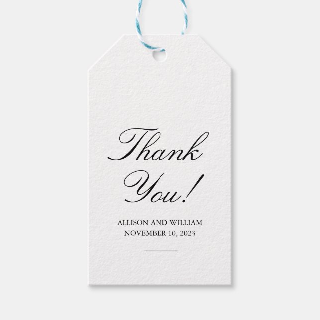 Étiquettes-cadeau Mots clés de la faveur de mariage - Merci! (Devant)