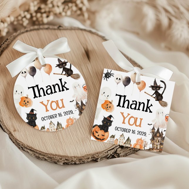 Étiquettes Cadeau Mots clés de préférence Baby shower Halloween (Créateur téléchargé)
