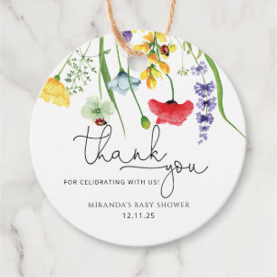 Étiquettes Cadeau Mots clés de préférence du Merci Fleur sauvage aqu