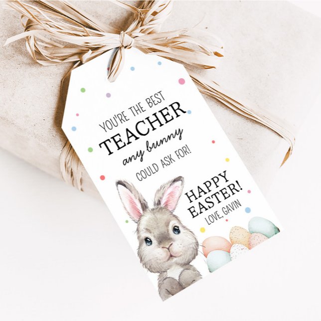 Étiquettes-cadeau Mots clés de préférence pour le meilleur enseignan (You're the Best Teacher Any Bunny Could Ask For Favor Tags)