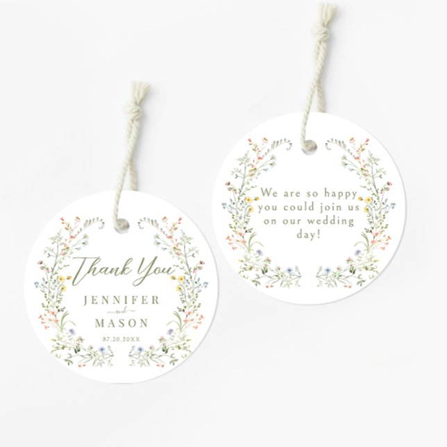 Étiquettes Cadeau Mots-clés Favoriser le Mariage du Fleur sauvage de (Créateur téléchargé)