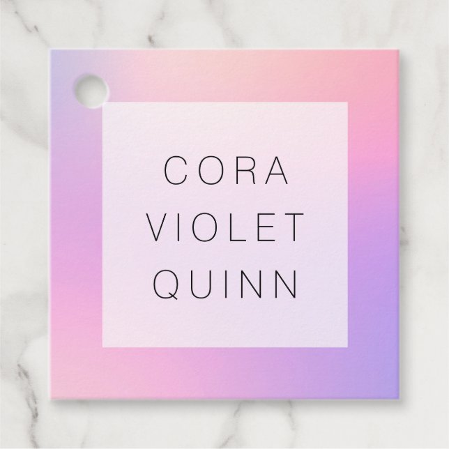 Étiquettes Cadeau Mots clés Holographique Ombre Favoriser (Devant)