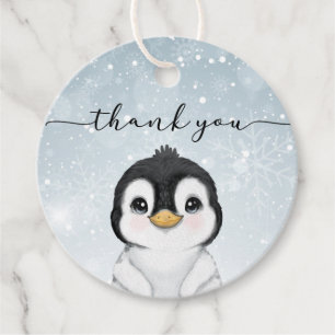 Étiquettes Cadeau Mots clés Merci Penguin Favor