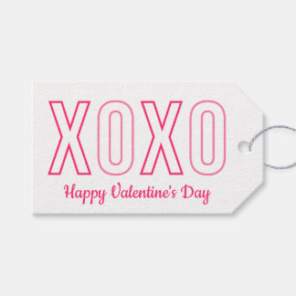 Étiquettes-cadeau Mots-clés pour cadeau XOXO Valentine's Day Pink an