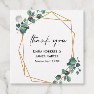 Étiquettes Cadeau Mots-clés Rustic Greenery Script Favoriser