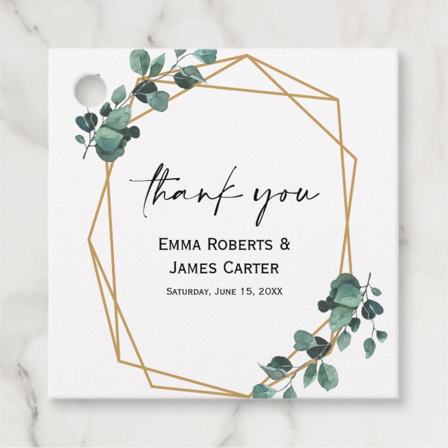 Étiquettes Cadeau Mots-clés Rustic Greenery Script Favoriser (Devant)