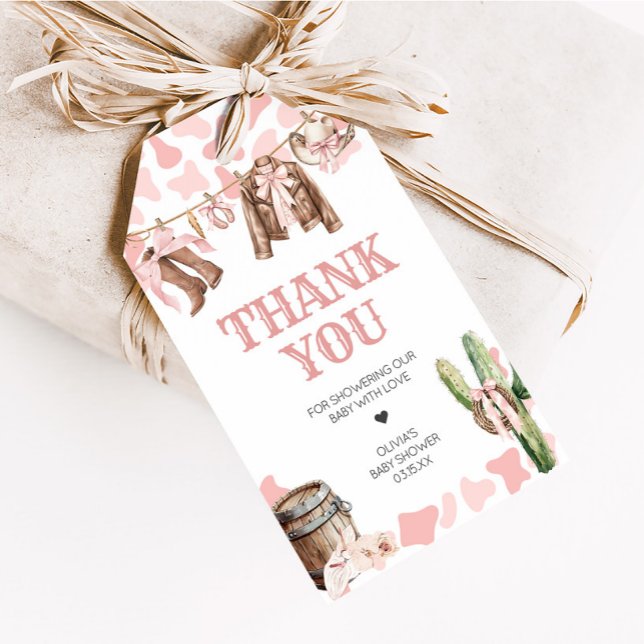 Étiquettes-cadeau Mots clés Un Baby shower Petite Femme Favoriser (A Little Cowgirl Rodeo Baby Shower Favor Tags)