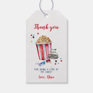 Étiquettes-cadeau Movie Birthday Merci Tags, Movie Favoriser Tags,
