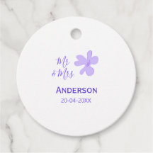 Mr & Mrs add family name date year wedding favor g