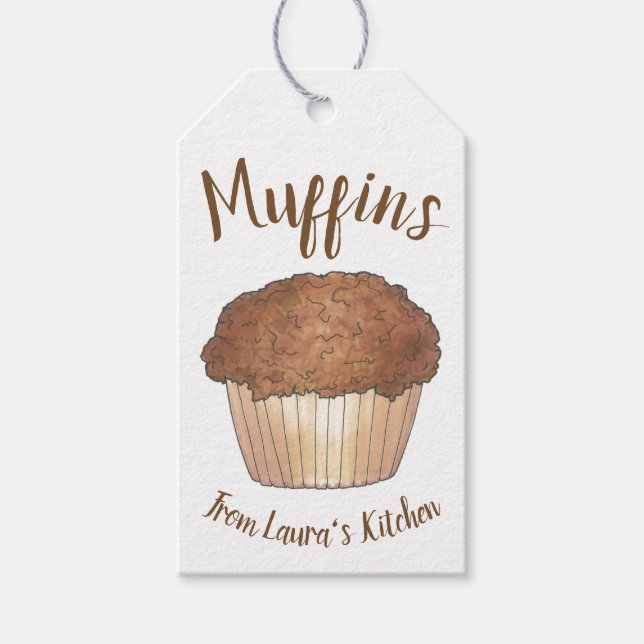 Étiquettes-cadeau Muffins De Crumb De Fléau Faits Maison Fabriqués P (Devant)
