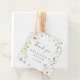 Étiquettes Cadeau Multicolor sauvage Mariage floral
