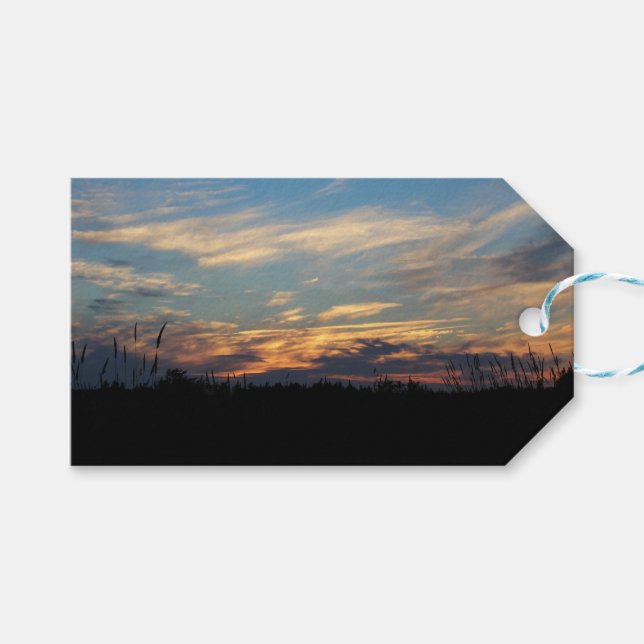 Étiquettes-cadeau Mur de silhouette de nature (Devant (Horizontal))