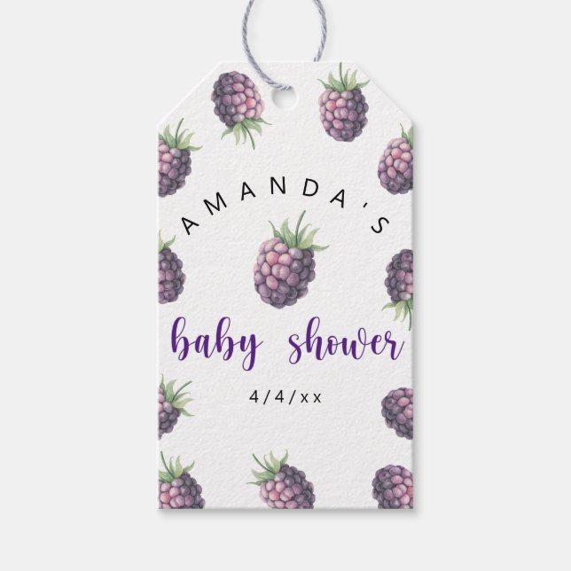 Étiquettes-cadeau Mûres - Baby shower (Devant)