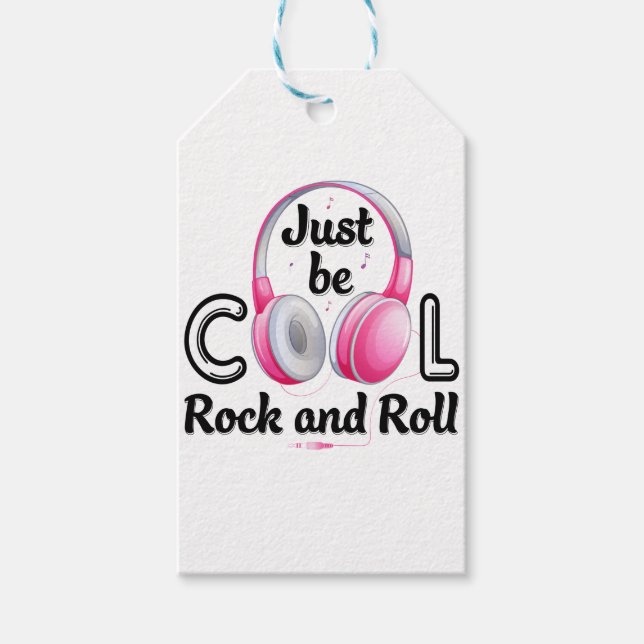 Étiquettes-cadeau Music Lover Just Be Cool Rock and Roll (Devant)