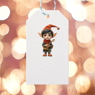 Étiquettes-cadeau Musique Garçon Noël Elf Blanc Cadeau Tags
