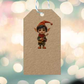 Étiquettes-cadeau Musique Garçon Noël Elf Kraft Tags cadeaux