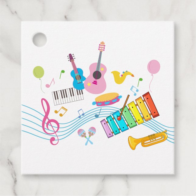 Étiquettes Cadeau musique, instruments de musique tambour enfants ch (Devant)